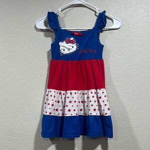 Hello Kitty Blue, Red & White Star Tiered Dress